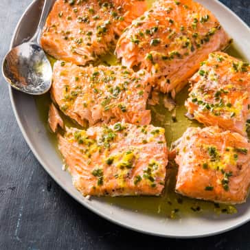Slow-Roasted Salmon with Chives and Lemon
