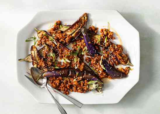 Seared Eggplant with Spicy Pork