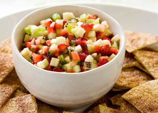 Fruit Salsa with Cinnamon Tortilla Chips
