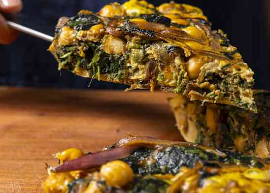 Chickpea and Spinach Frittata with Cumin and Paprika