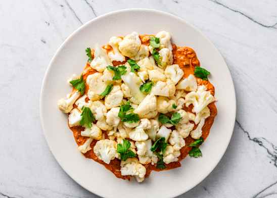 Crisp-Tender Cauliflower with Spicy Red Pepper Mayonnaise