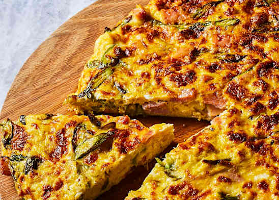 Asparagus, Ham, and Gruyere Frittata