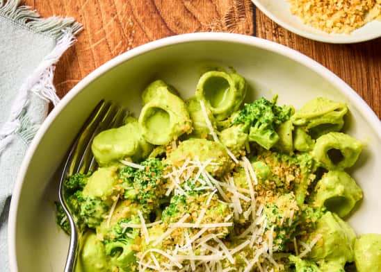 Creamy Broccoli Pasta with Crispy Panko For Two
