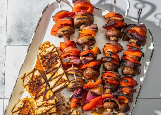 Grilled Tofu with Vegetable Skewers