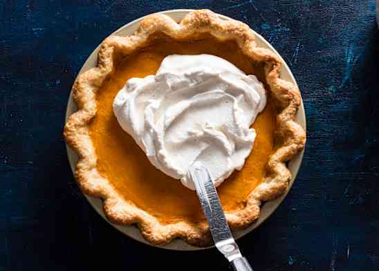 Pumpkin Pie with Brandied Whipped Cream