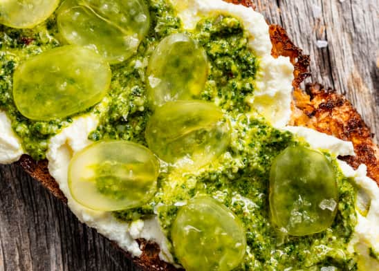 Ricotta Toast with Pesto di Prezzemolo