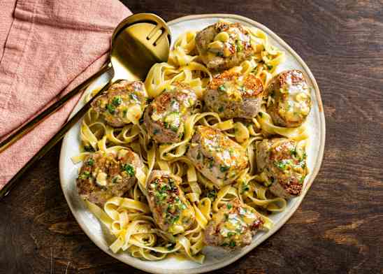 Pork Tenderloin Medallions with Lemon-Parsley Pan Sauce