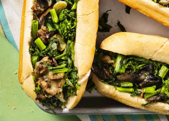 Philly-Style Sausage and Broccoli Rabe Subs with Portobello