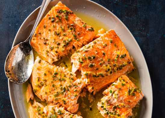 Slow-Roasted Salmon with Chives and Lemon