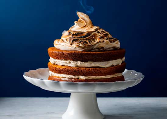 Spiced Pumpkin Layer Cake with Toasted Marshmallow Buttercream