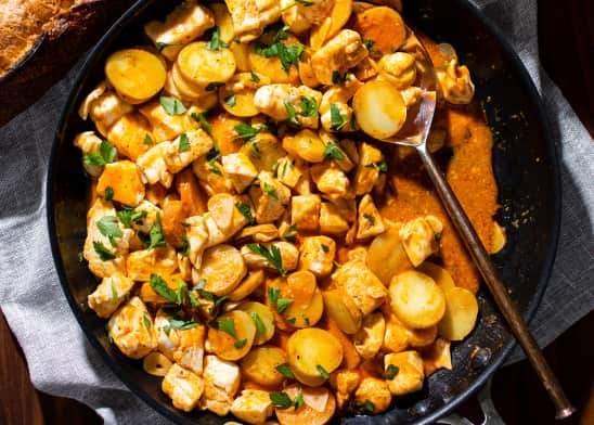 Spicy Braised Halibut and Potatoes