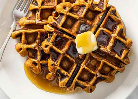 Sweet Potato Pecan Waffles