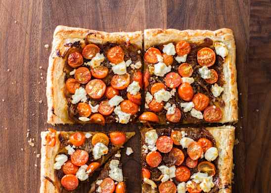 Caramelized Onion, Tomato, and Goat Cheese Tart