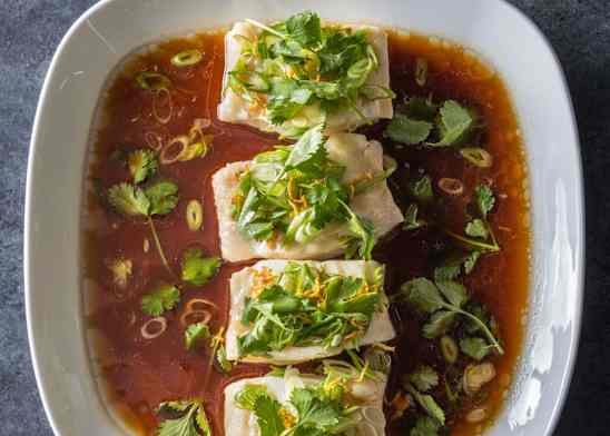 Oven-Steamed Fish with Scallions and Ginger