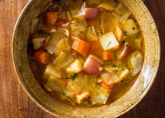 A bowl of Hearty Cabbage Soup