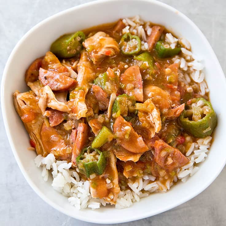 Chicken and Sausage Gumbo for Two | America's Test Kitchen Recipe