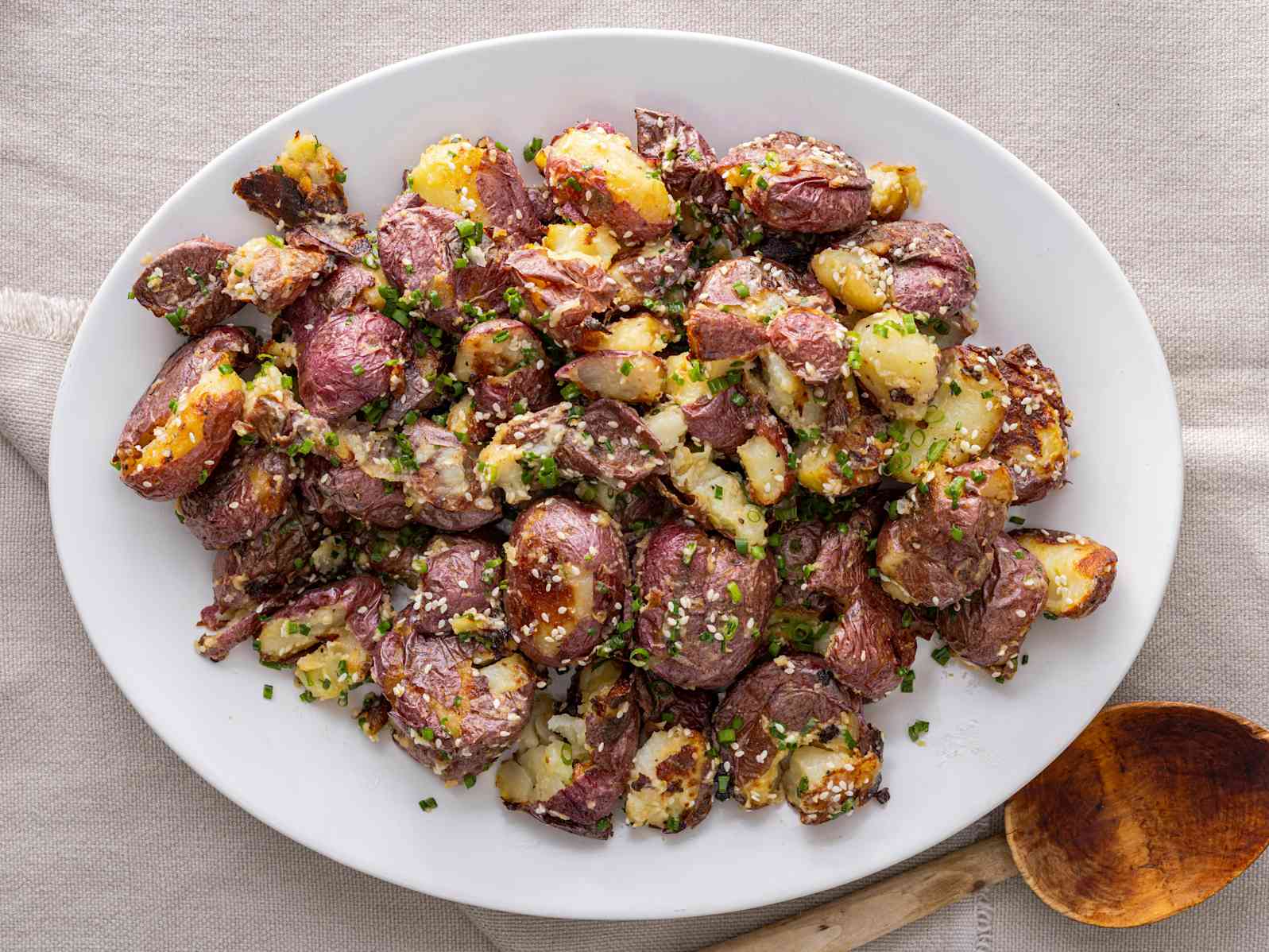 Crispy Smashed Potatoes with Miso Butter