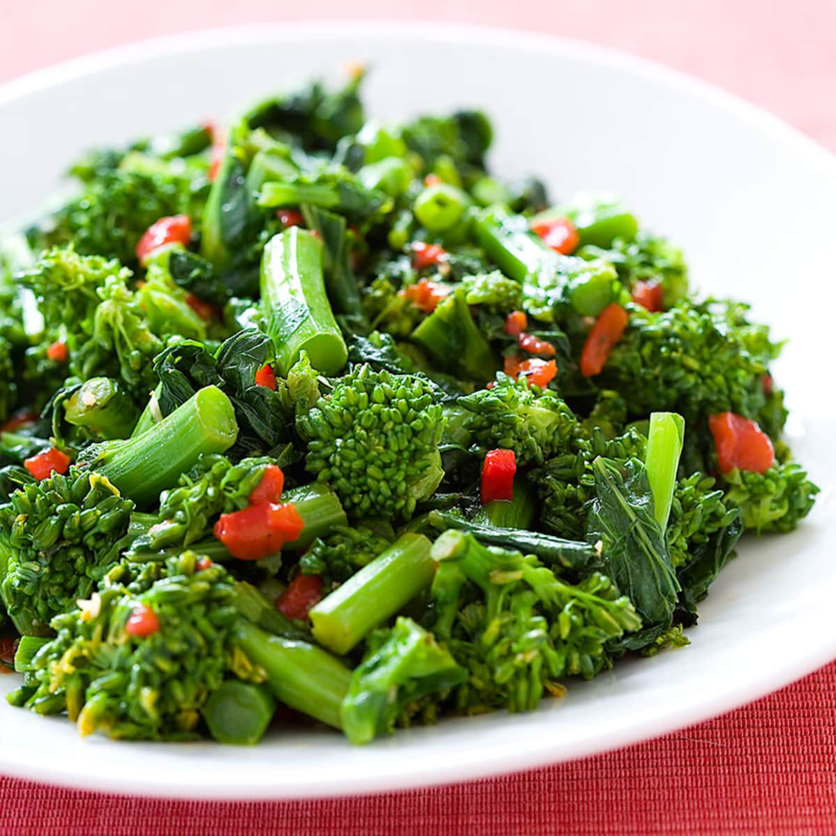 Sauteed Broccoli Rabe with Roasted Red Peppers | America's Test Kitchen