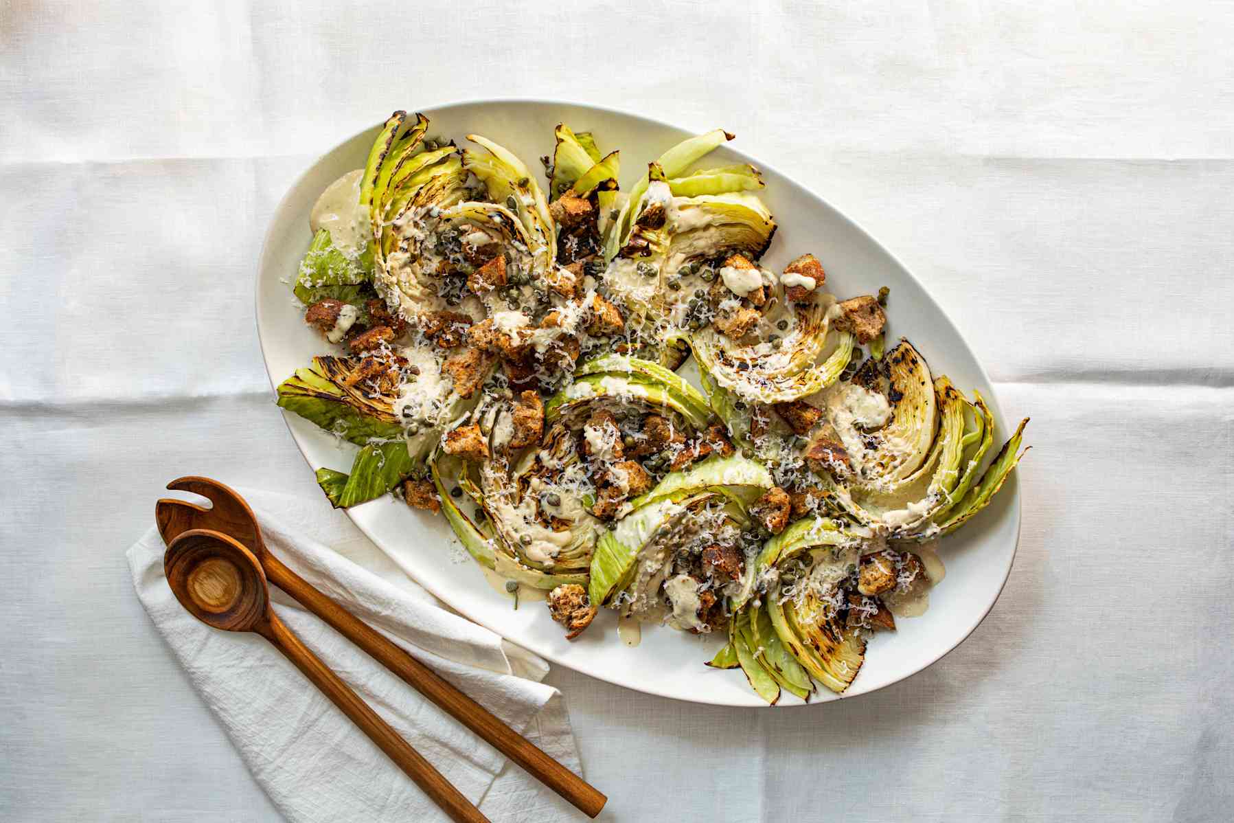 Charred Cabbage Caesar Salad