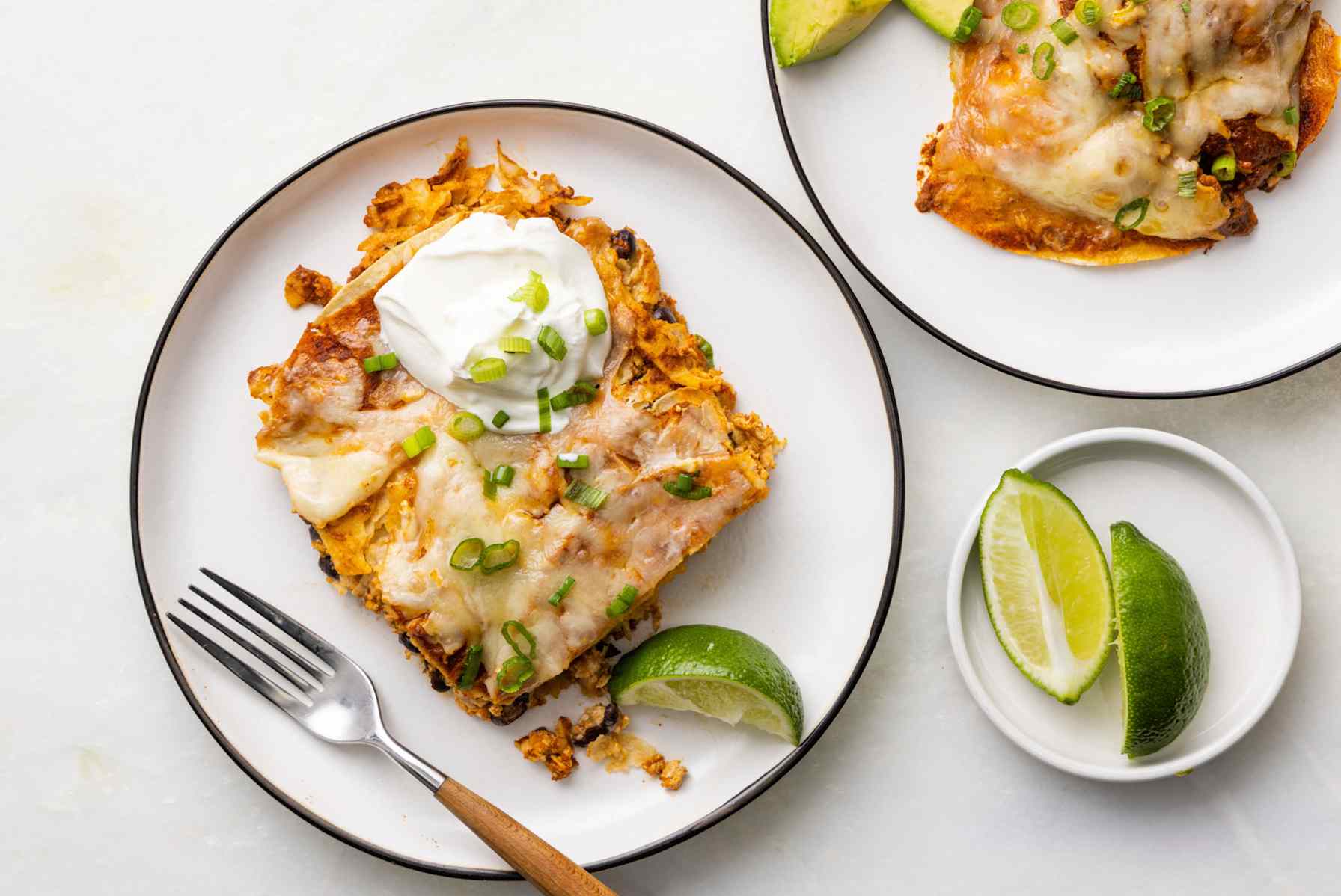 Tofu–Black Bean Layered Enchiladas