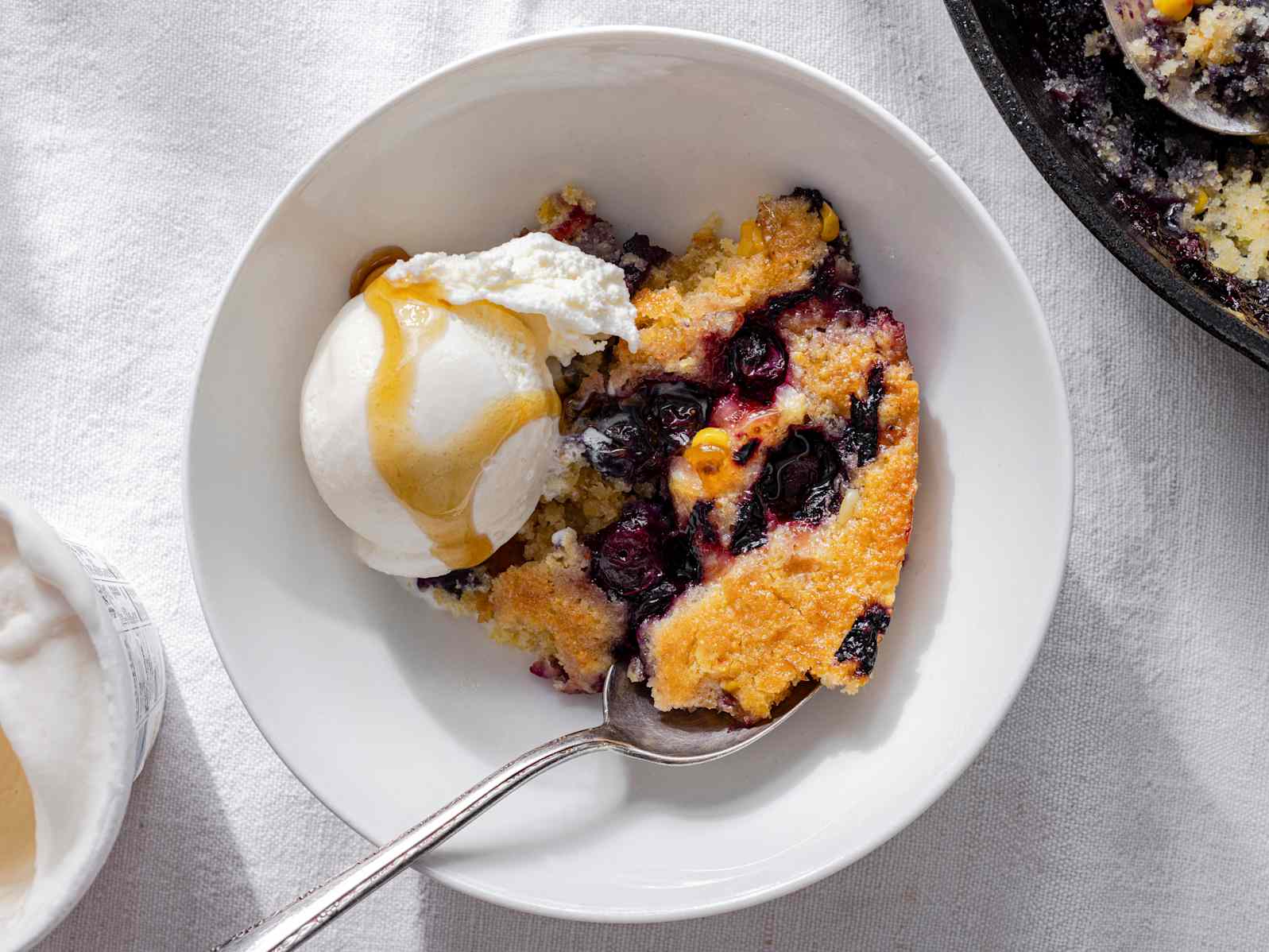 Blueberry-Corn Spoon Cake