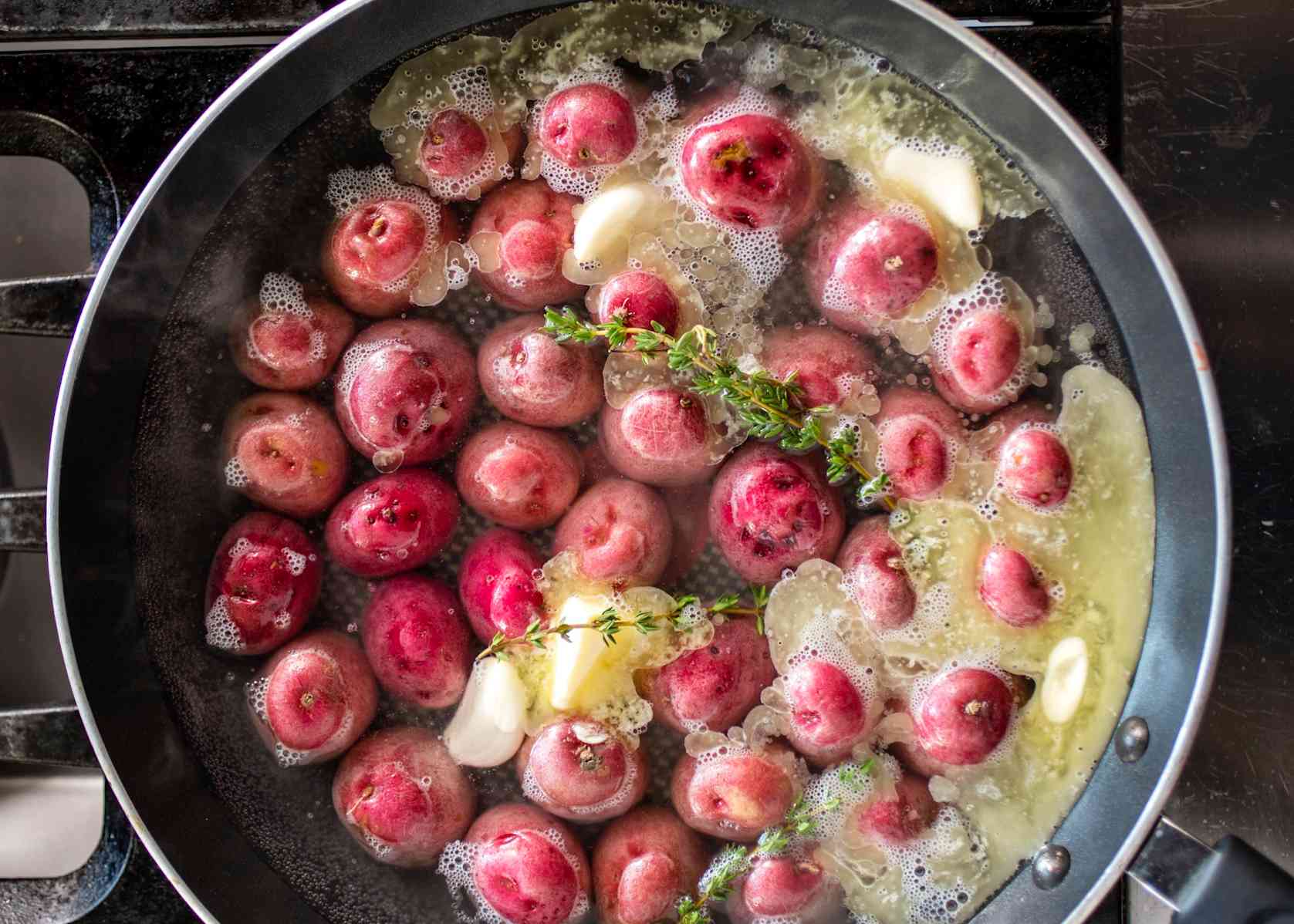 Braised Red Potatoes with Lemon and Chives