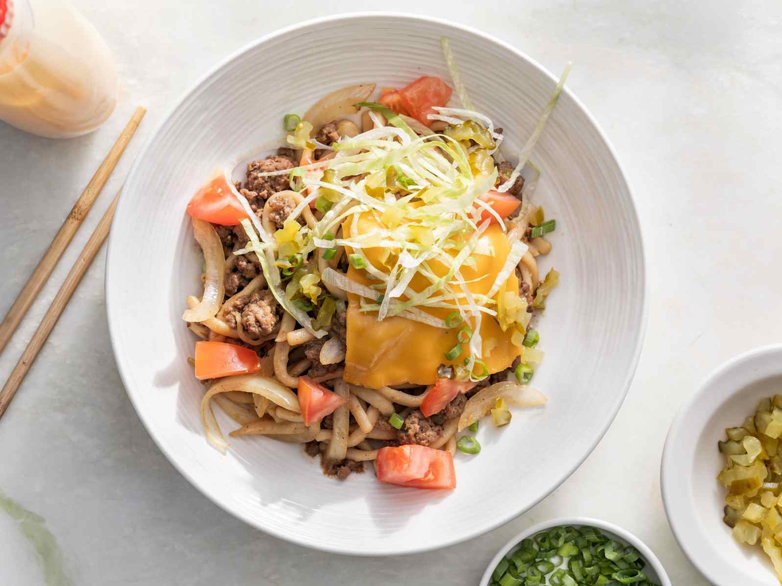 Cheeseburger Udon Stir-Fry