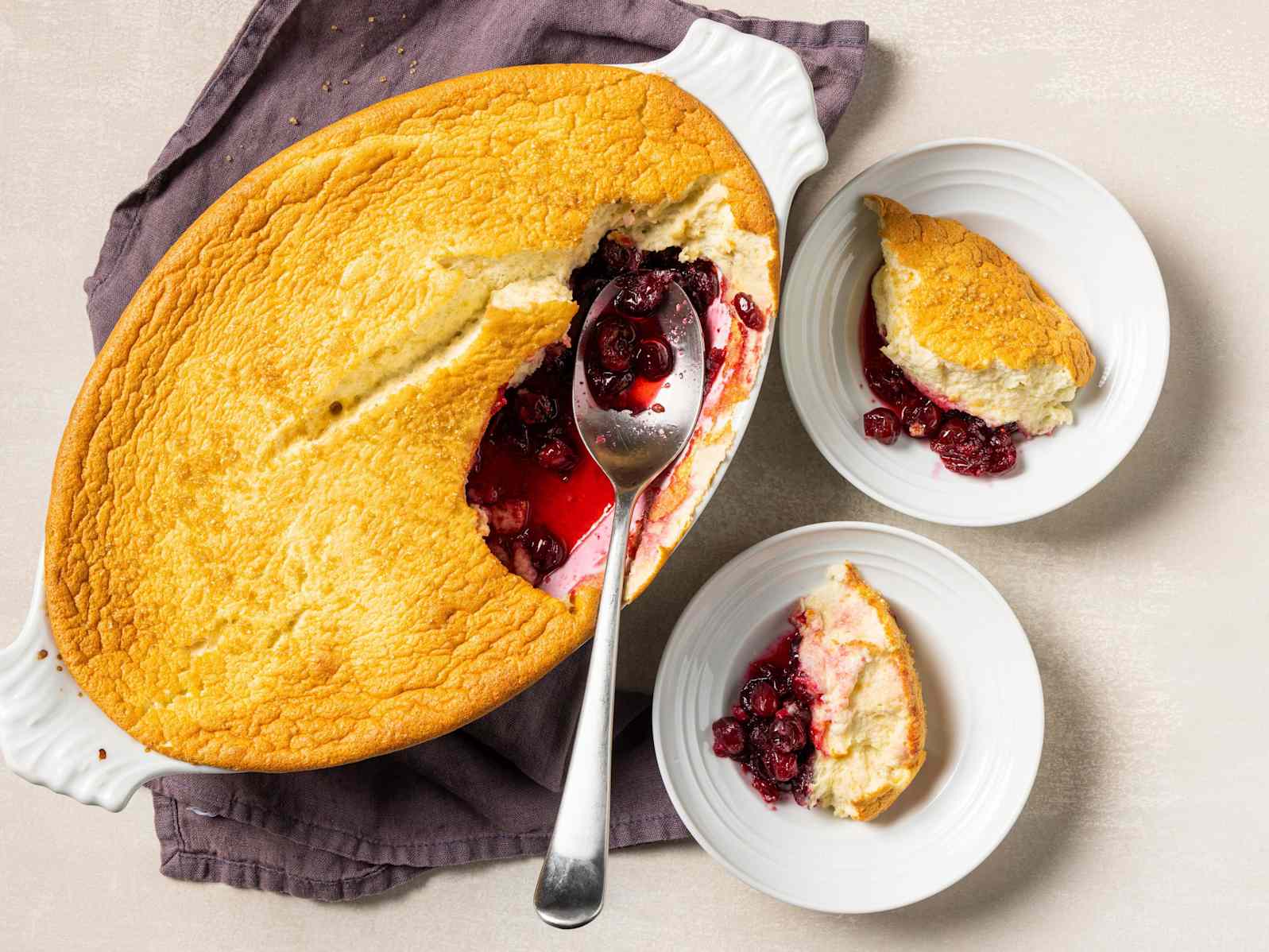 Cranberry Custard Pudding