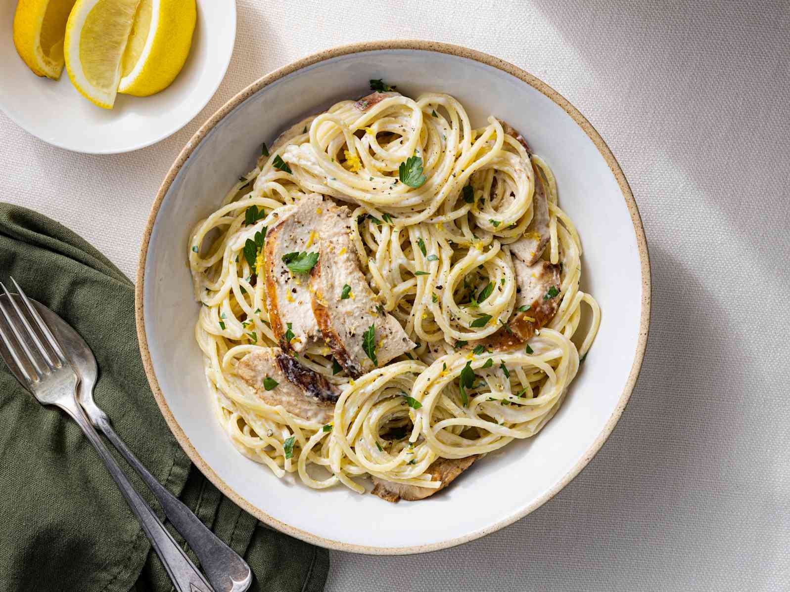Creamy Pasta with Lemon-Pepper Chicken