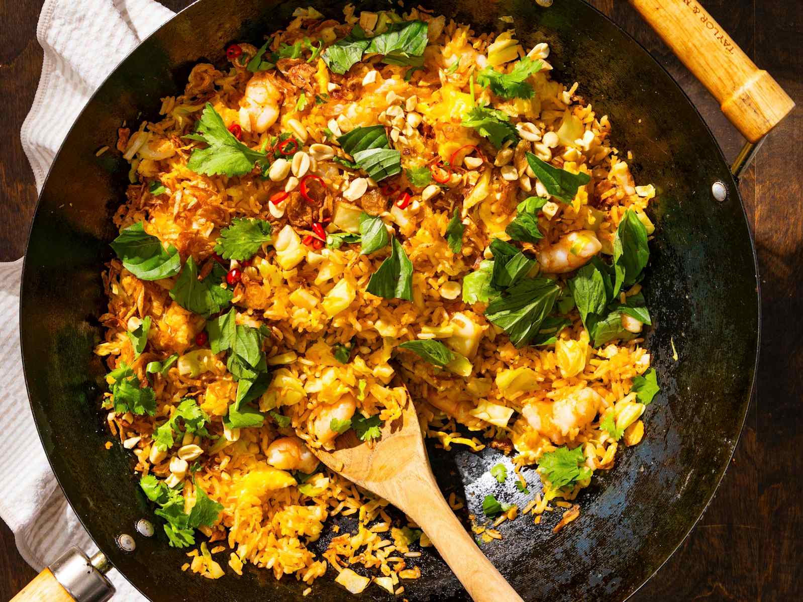 Fried Rice with Shrimp, Lime, and Peanuts