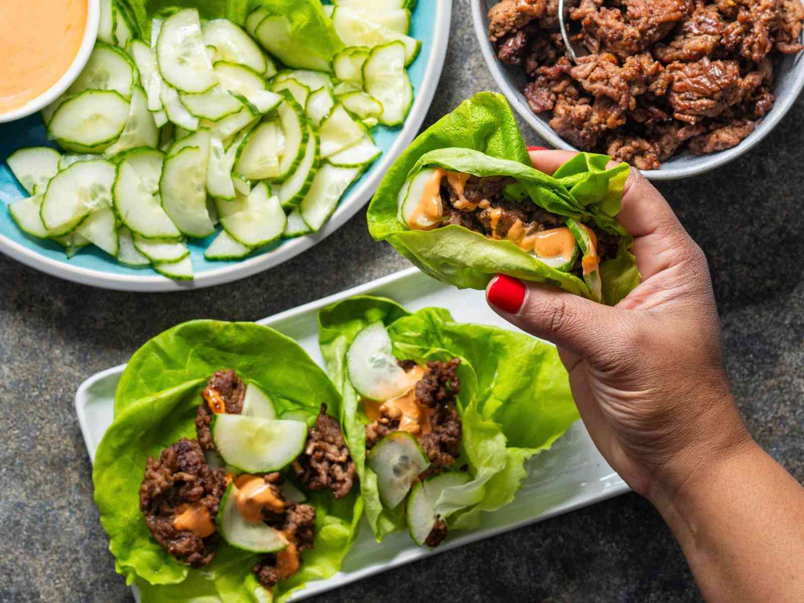Korean Sizzling Beef Lettuce Wraps