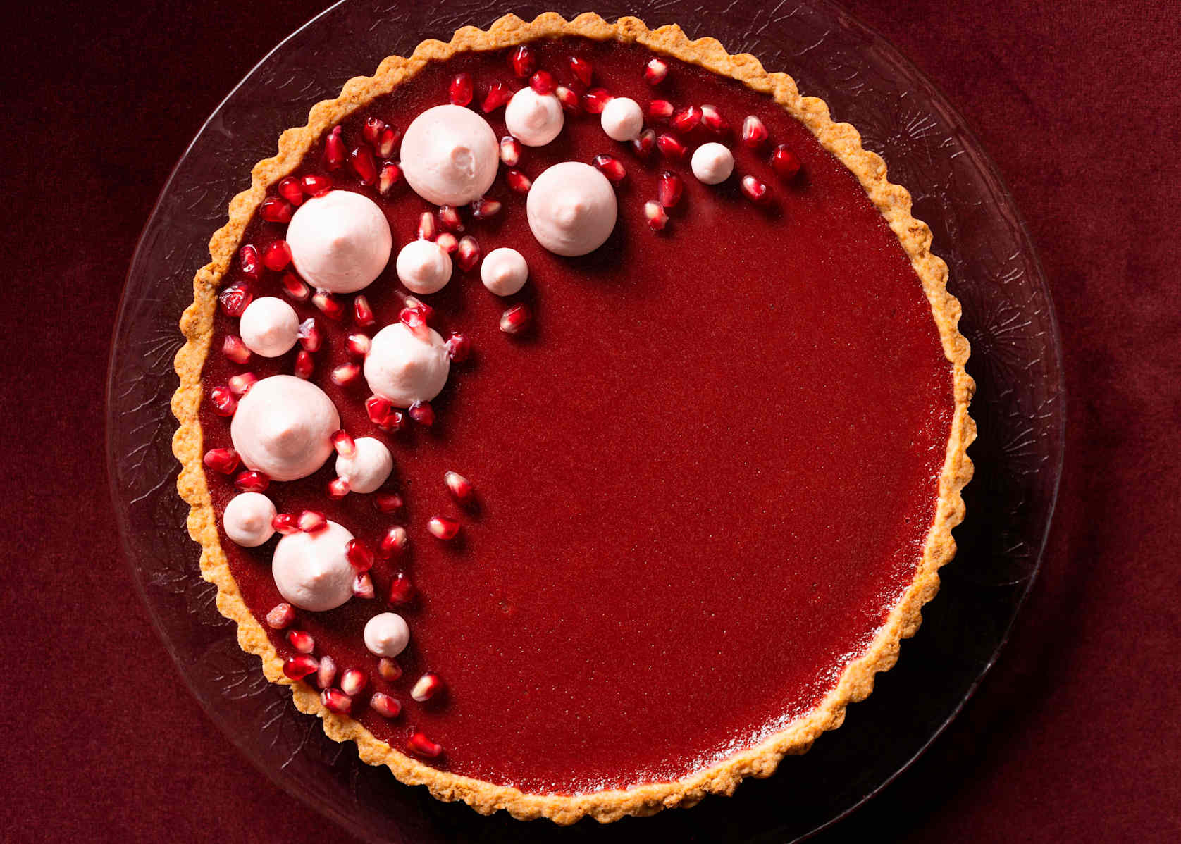 Pomegranate Tart with Amaretti-Almond Cookie Crust
