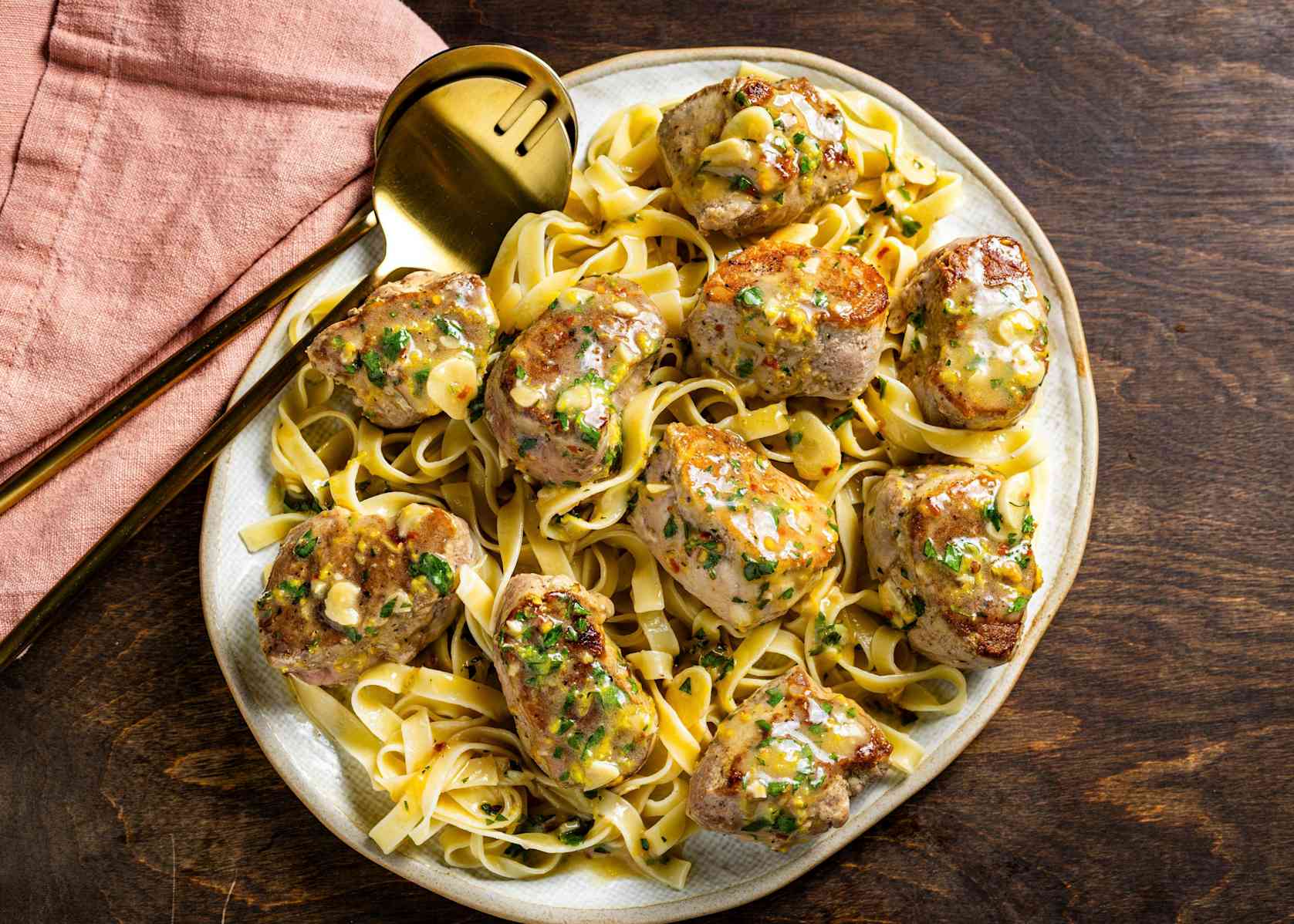 Pork Tenderloin Medallions with Lemon-Parsley Pan Sauce