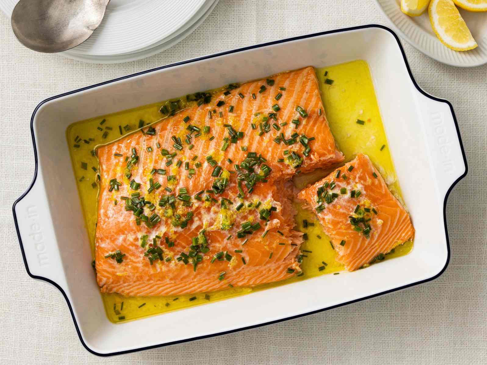 Slow-Roasted Salmon with Chives and Lemon