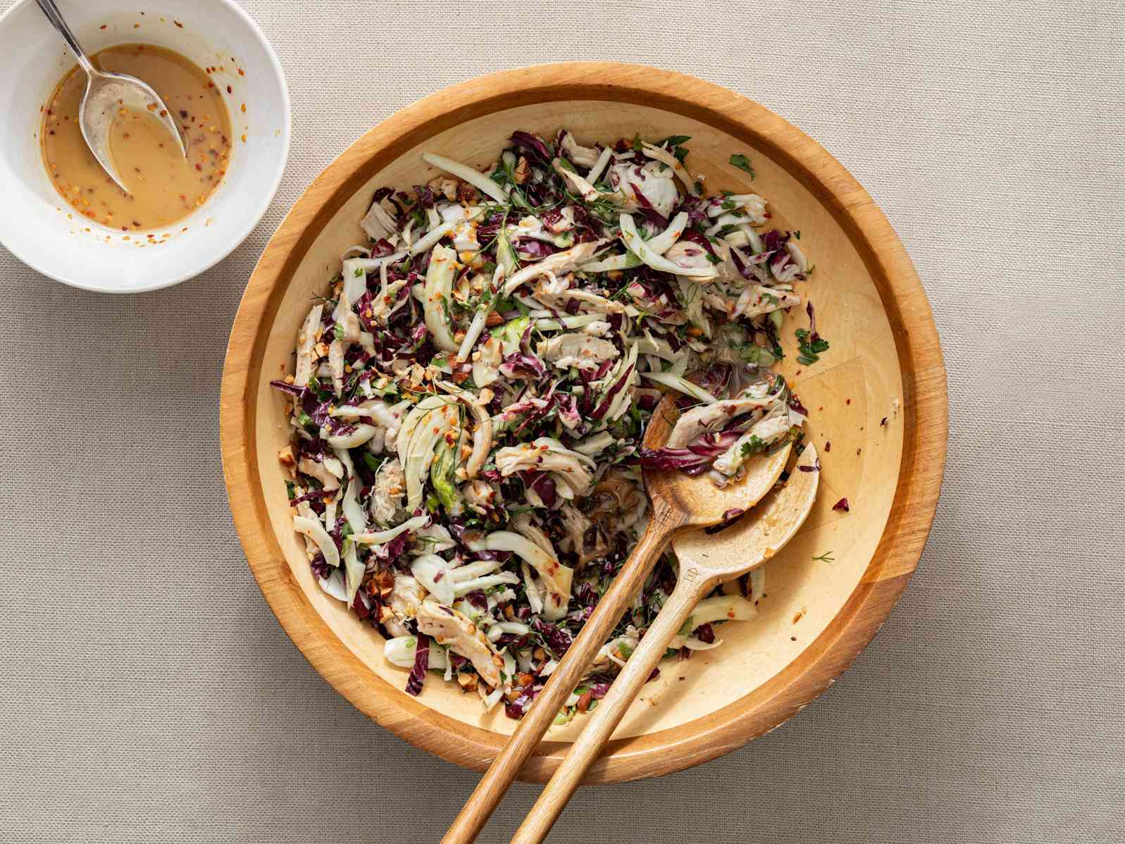 Chicken and Radicchio Salad with Caramelized Honey-Tahini Vinaigrette