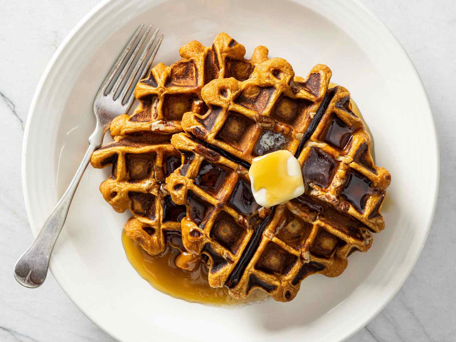 Sweet Potato Pecan Waffles