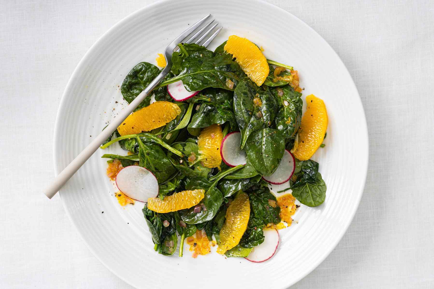 spinach salad with orange dressing Apple Citrus Spinach Salad with Blood Orange Dressing