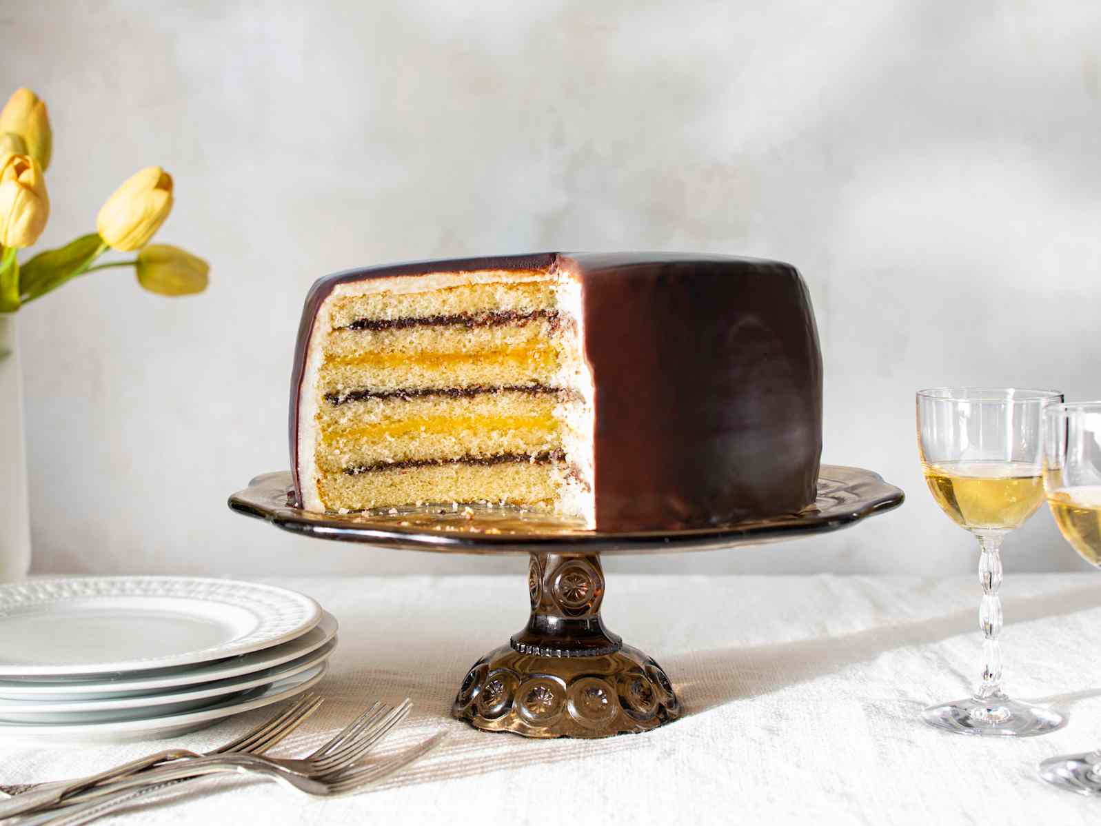 Chocolate-Lemon Doberge Cake