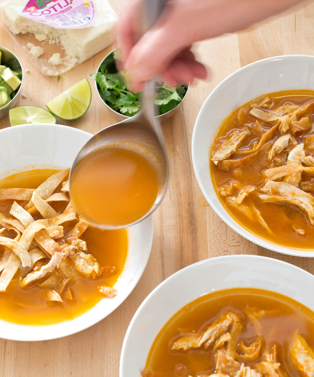 This tortilla soup that is full of flavor and comes together in just an hour.