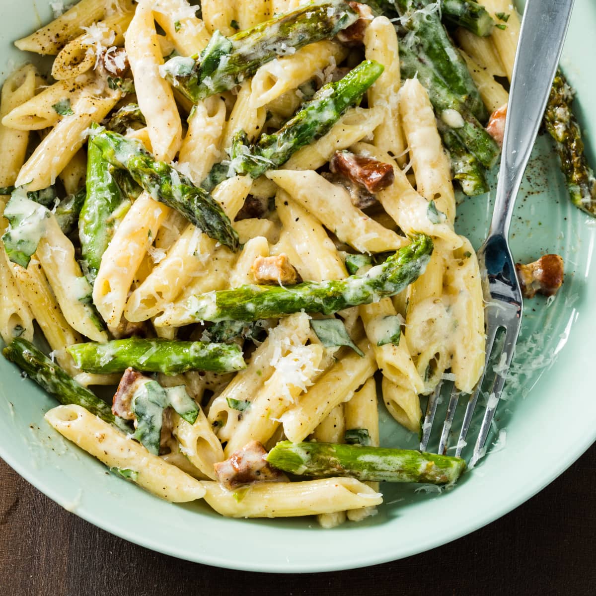 Penne with Pancetta and Asparagus