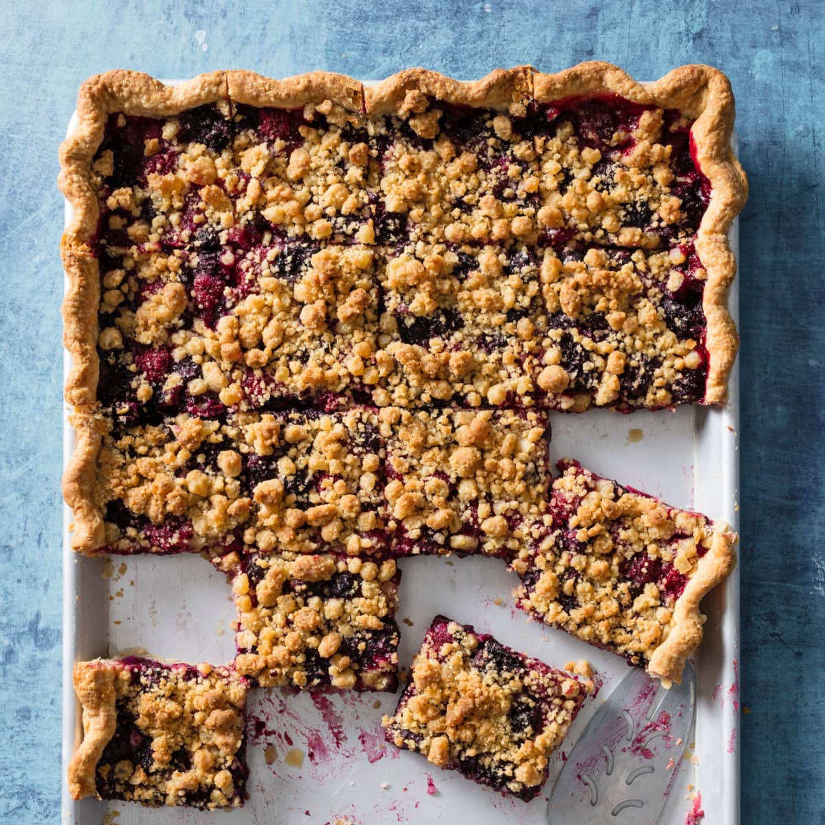 Triple Berry Slab Pie with Ginger-Lemon Streusel