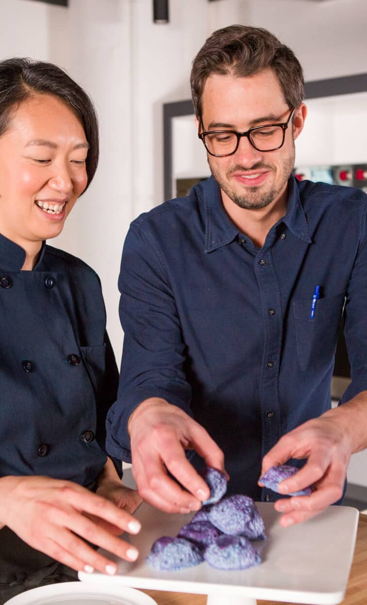 Dan and Lan with Black Hole Cake