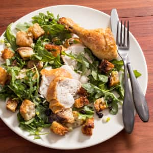 Roast Chicken with Warm Bread Salad