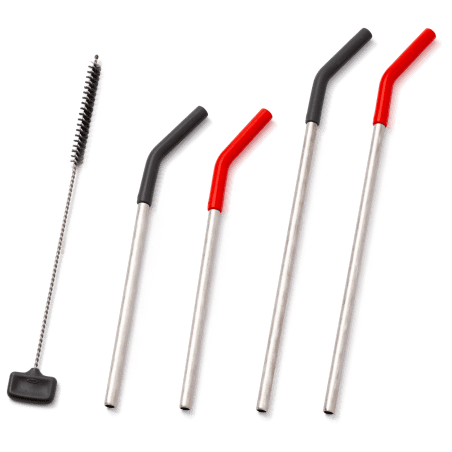 OXO 5-Piece Reusable Straw Set with Cleaning Brush