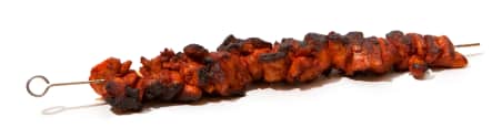 chicken skewer brushed with bacon fat