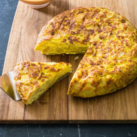 Golden brown egg and potato cake