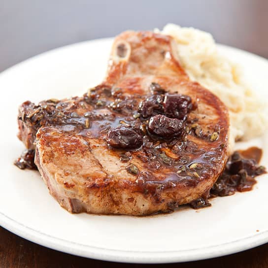 Pork Chops with Cherry Sauce