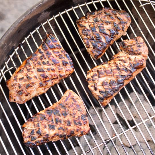 Spicy Orange-Ginger Grilled Pork Tenderloin Steaks