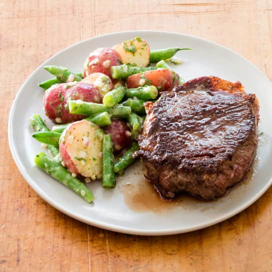 Steak with Dijon Green Bean-Potato Salad