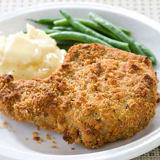 Baked Pork Chops with Parmesan-Sage Crust